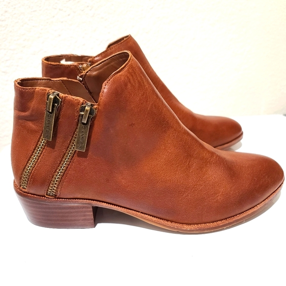 Gianni Bini Shoes - GIANNI BINI Double Zip Leather Brown Ankle Boots